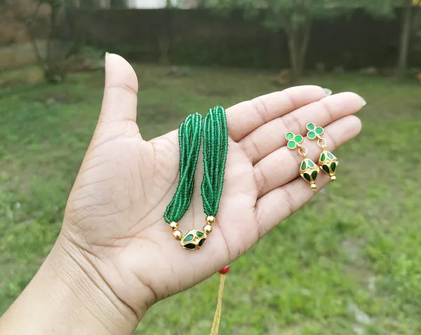 Assamese_Traditional_Gold_Plated_Green_Colour_Monimala_Necklace_Set_For_Women_&_Girl
